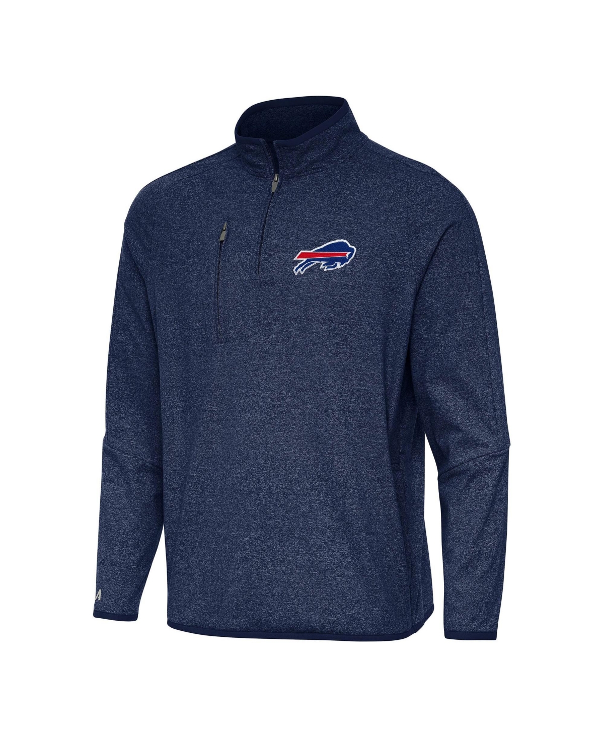 Antigua Men's Heather Navy Buffalo Bills Certain Tri-Blend Quarter-Zip Top - Heather Navy