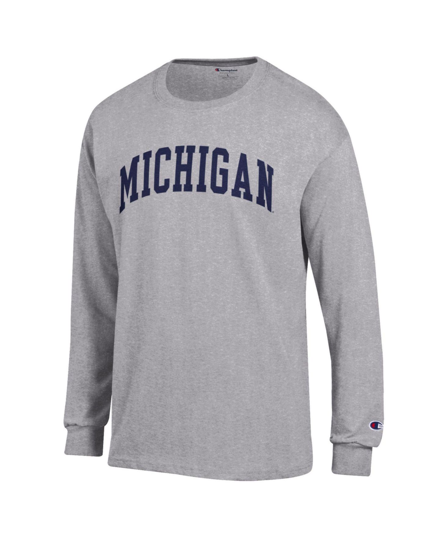 Мужская футболка Champion Heather Gray Michigan Wolverines Basic Arch Long-Sleeve — фото 2