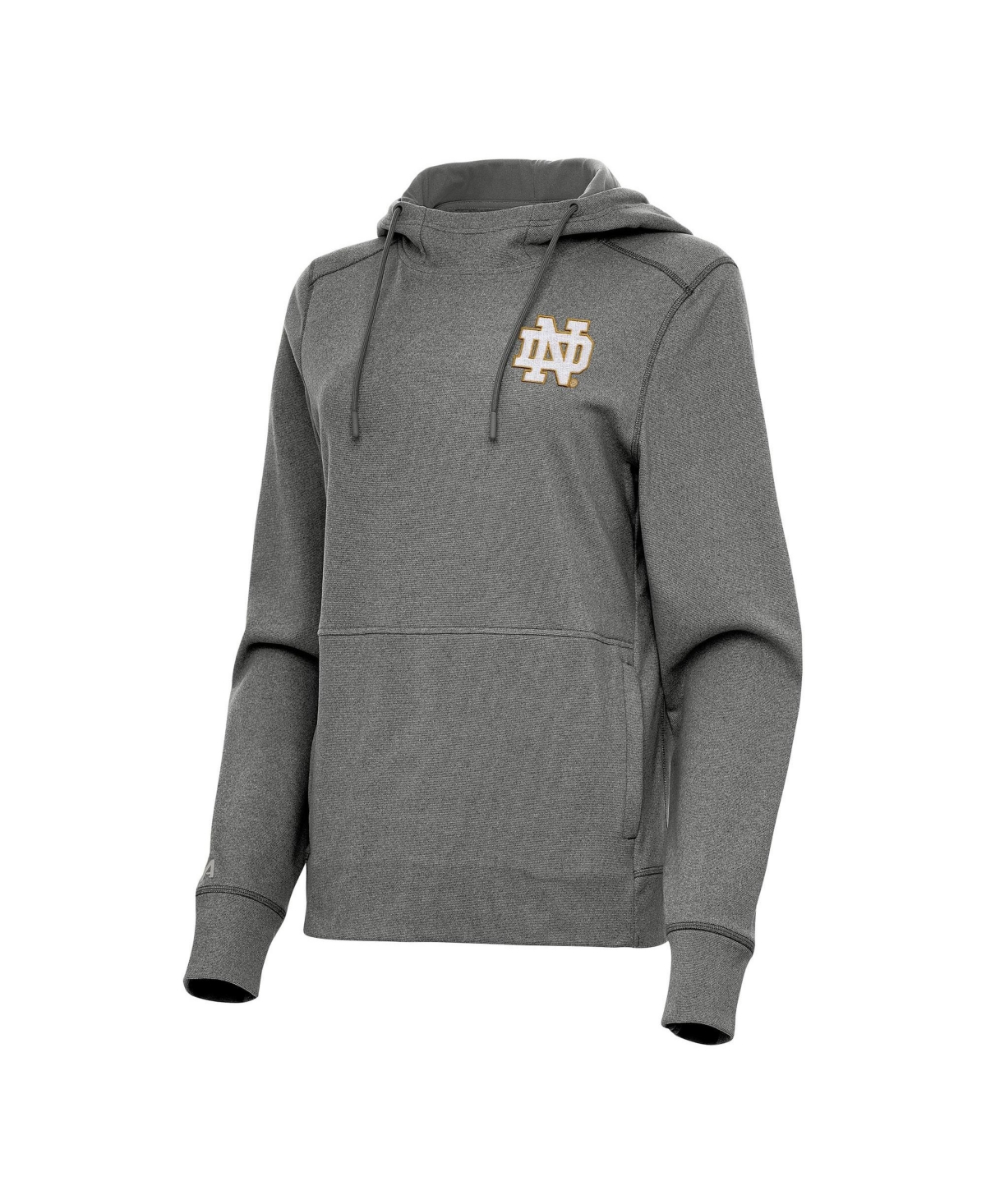 Antigua Women's Heather Charcoal Notre Dame Fighting Irish Justice Pullover Hoodie - Charcoal