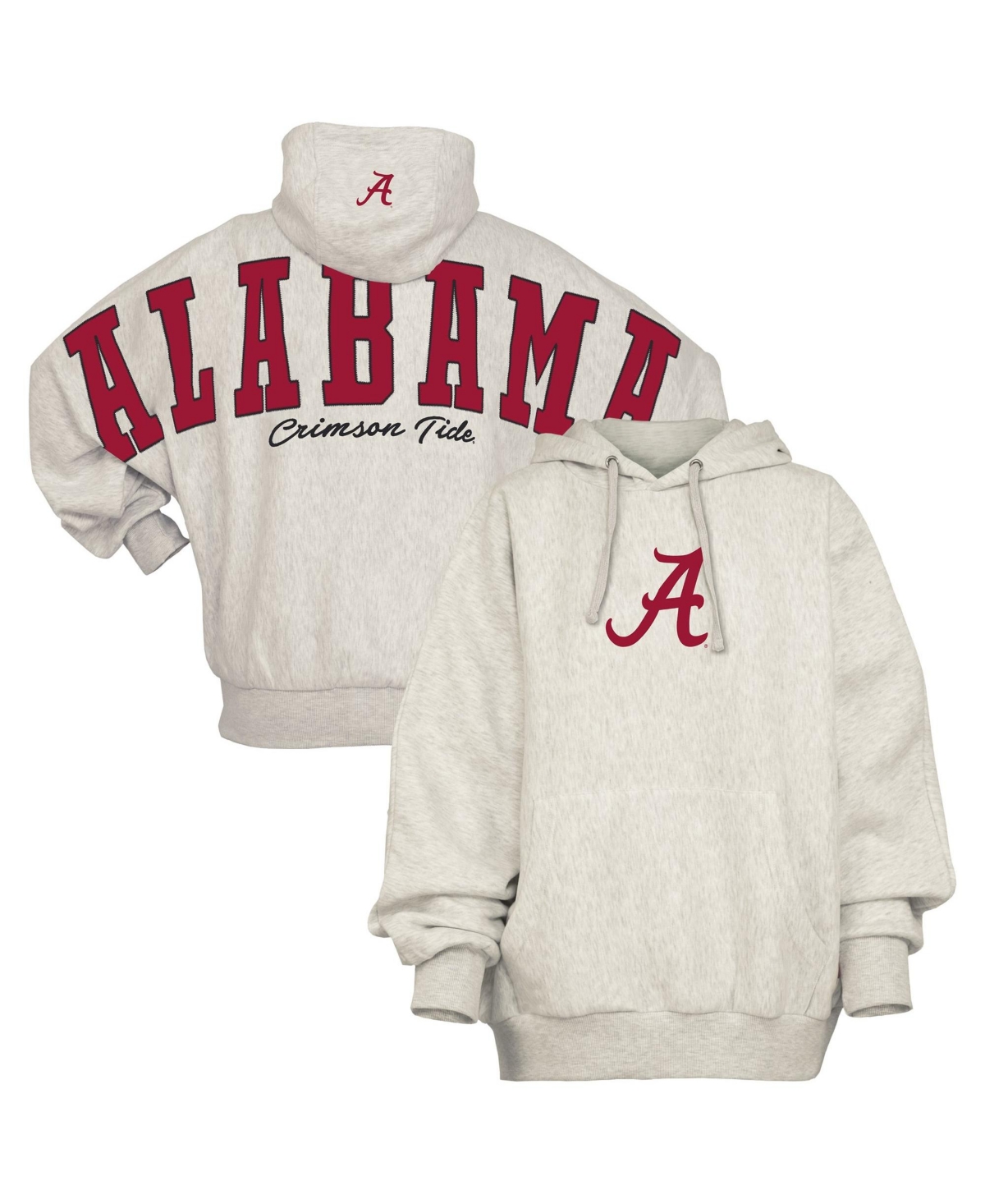 Pressbox Women's Gray Alabama Crimson Tide Belvedere Oversized Hoodie - Gray