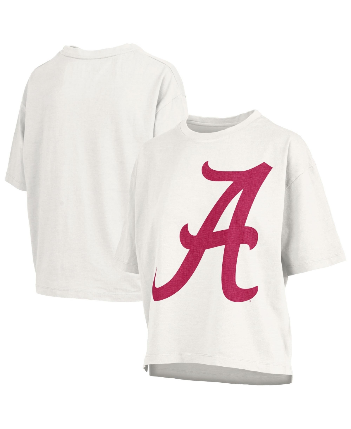 Pressbox Women's White Alabama Crimson Tide Big Canvas Puff Castillo Motley Slub T-Shirt - White