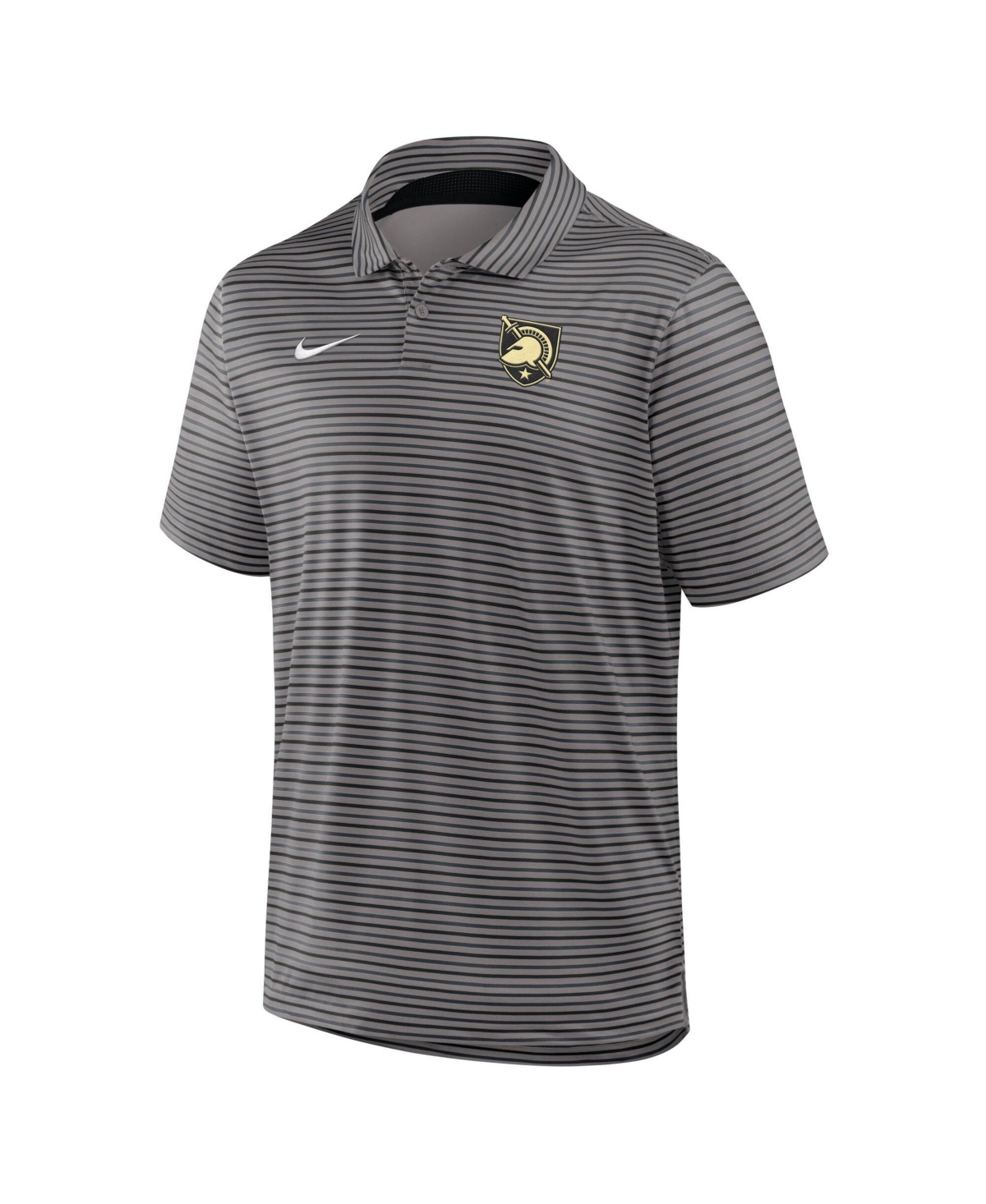 Nike Men's Black Army Black Knights Dri-fit Tour Stripe Polo Shirt - Black
