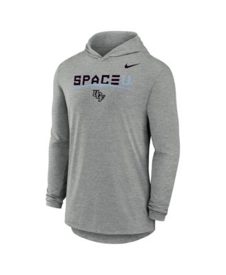 Men's Gray UCF Knights 2026 Space Game Dri-FIT Long-Sleeve Hooded T-Shirt