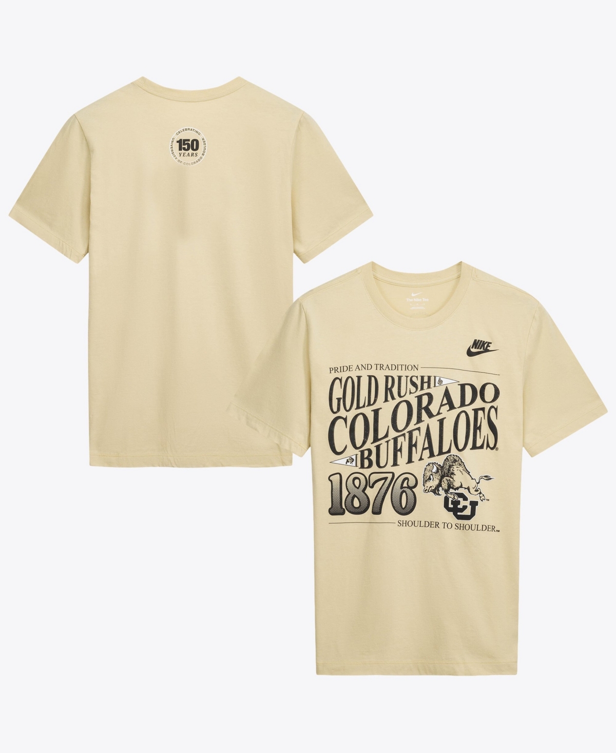 Nike Men's Gold Colorado Buffaloes Student Wordmark Dri-fit T-Shirt - Gold