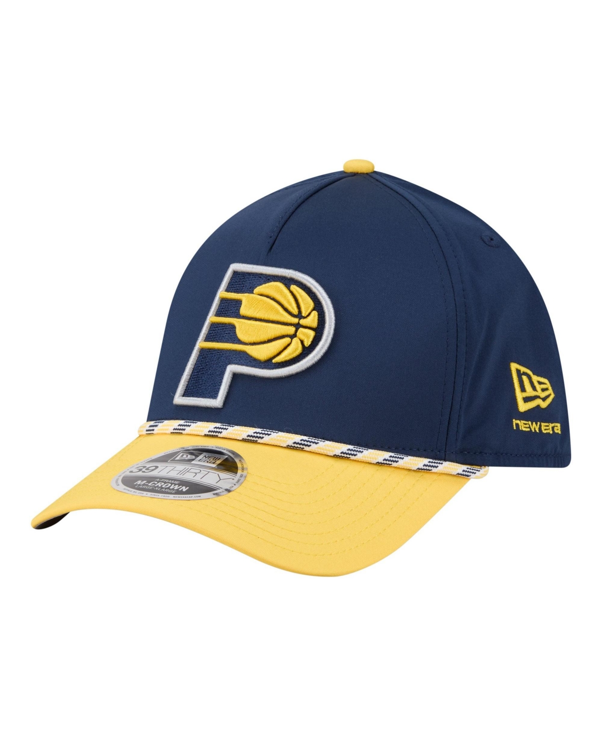 New Era Men's Navy/Gold Indiana Pacers Rope Two-Tone M-Crown A-Frame 39THIRTY Flex Hat - Navy, Gold