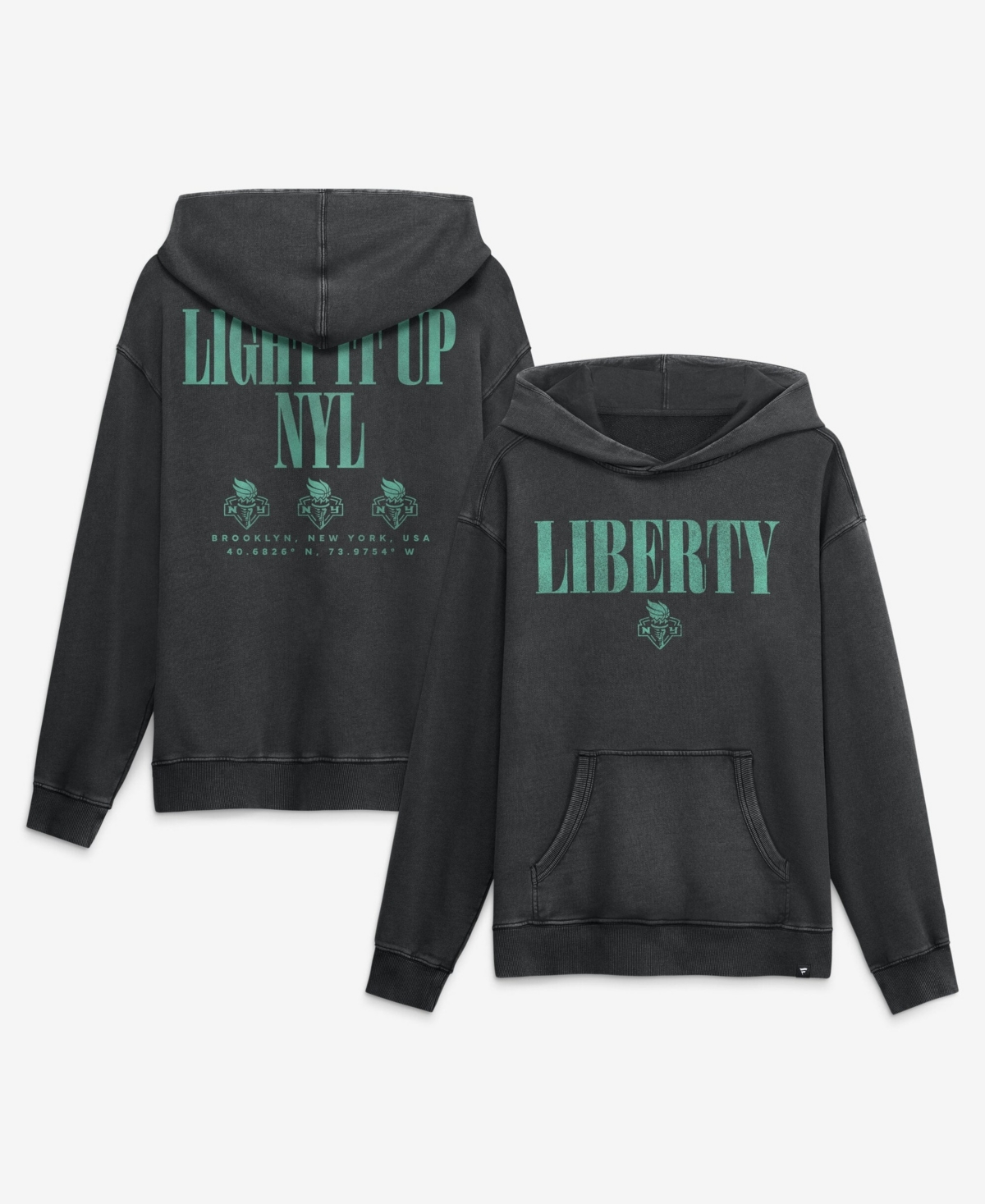 Fanatics Men's Black New York Liberty Relaxed Washed Hoodie - Black