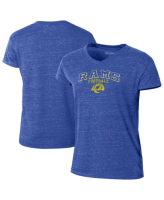Women's Royal Los Angeles Rams Triumph Tri-Blend V-Neck T-Shirt