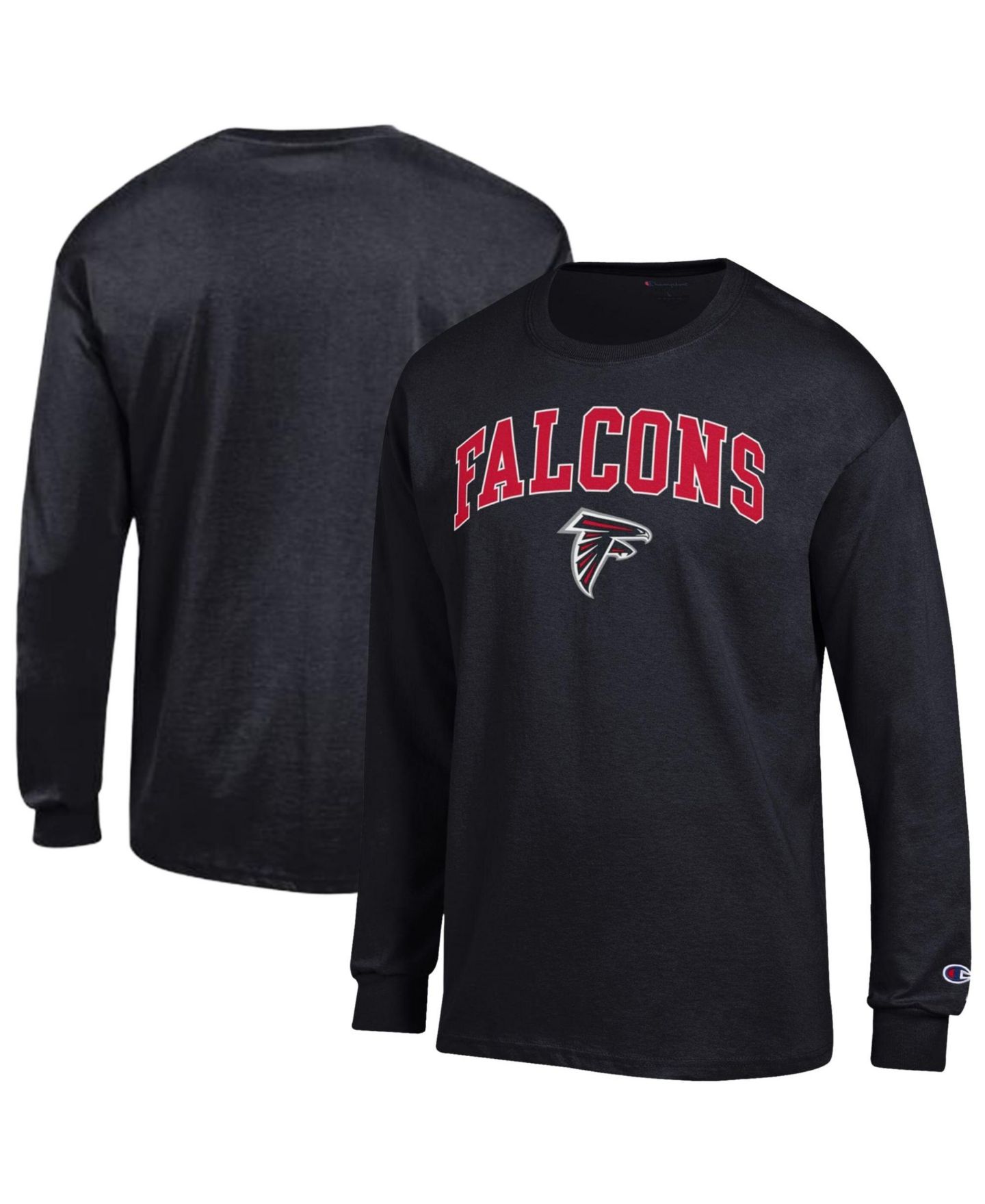 Мужская футболка Champion Black Atlanta Falcons Arch Over Logo Long-Sleeve — фото 1