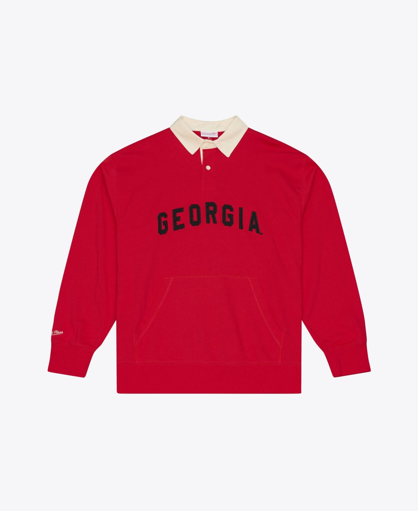 Мужское поло Mitchell & Ness Red Georgia Bulldogs Retro Roots French Terry Long-Sleeve Polo — фото 1