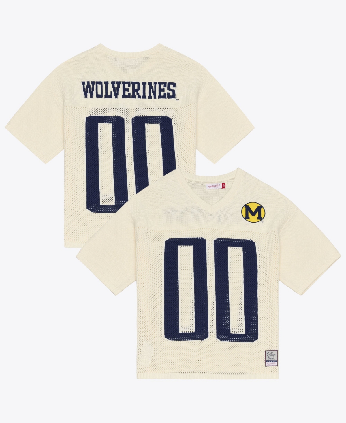 Mitchell & Ness Men's and Women's Cream Michigan Wolverines Retro Roots Sweater Jersey - Cream