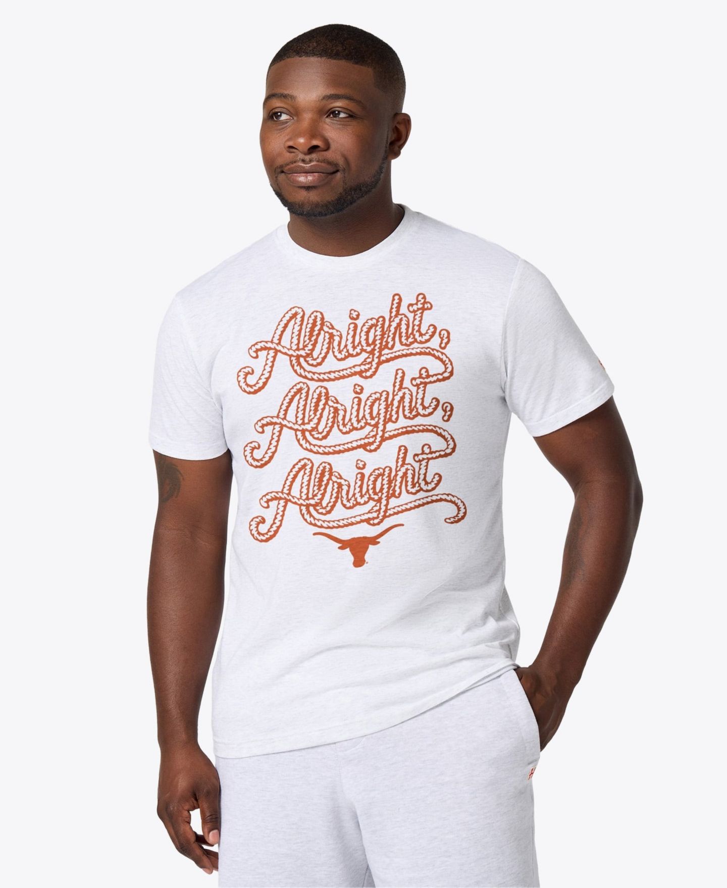 Футболка Homage Ash Texas Longhorns Script Alright Alright Tri-Blend — фото 1