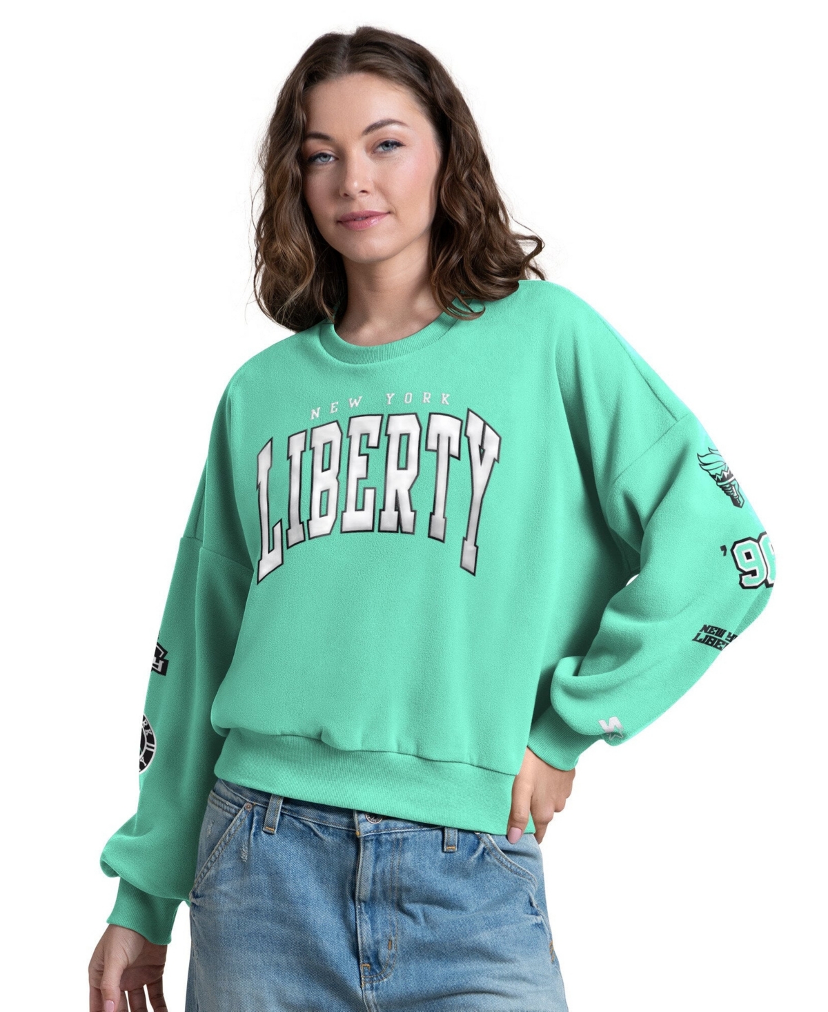 Starter Women's Mint New York Liberty Fan Catch Sweatshirt - Mint