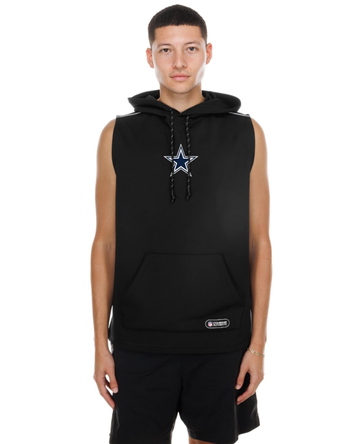 New Era Men's Black Dallas Cowboys Combine Authentic Sleeveless Hoodie - Black