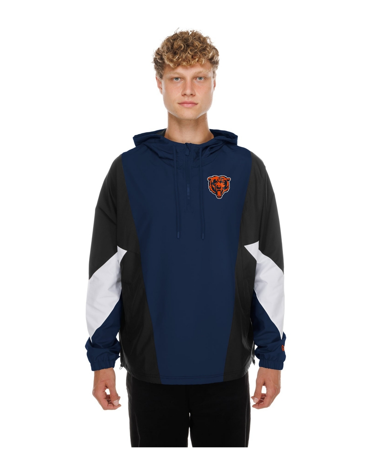 New Era Men's Navy Chicago Bears Quarter-Zip Windbreaker Jacket - Navy