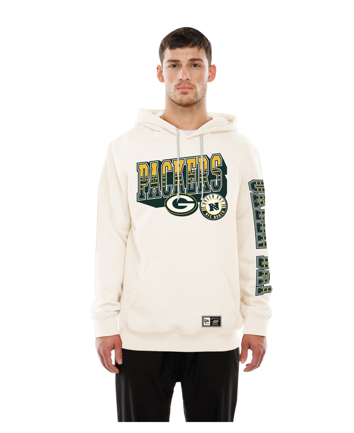 New Era Men's Cream Green Bay Packers Dune Dust Hoodie - Cream