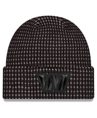 Men's Black Washington Commanders 2026 Sideline Cold Weather Cuffed Knit Hat