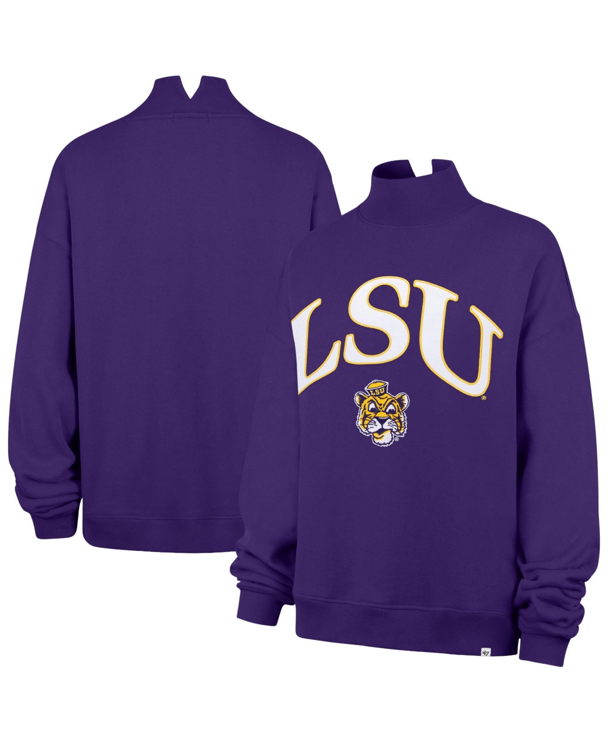 '47 Brand Women's Purple Lsu Tigers Mock Neck Sweatshirt - Purple