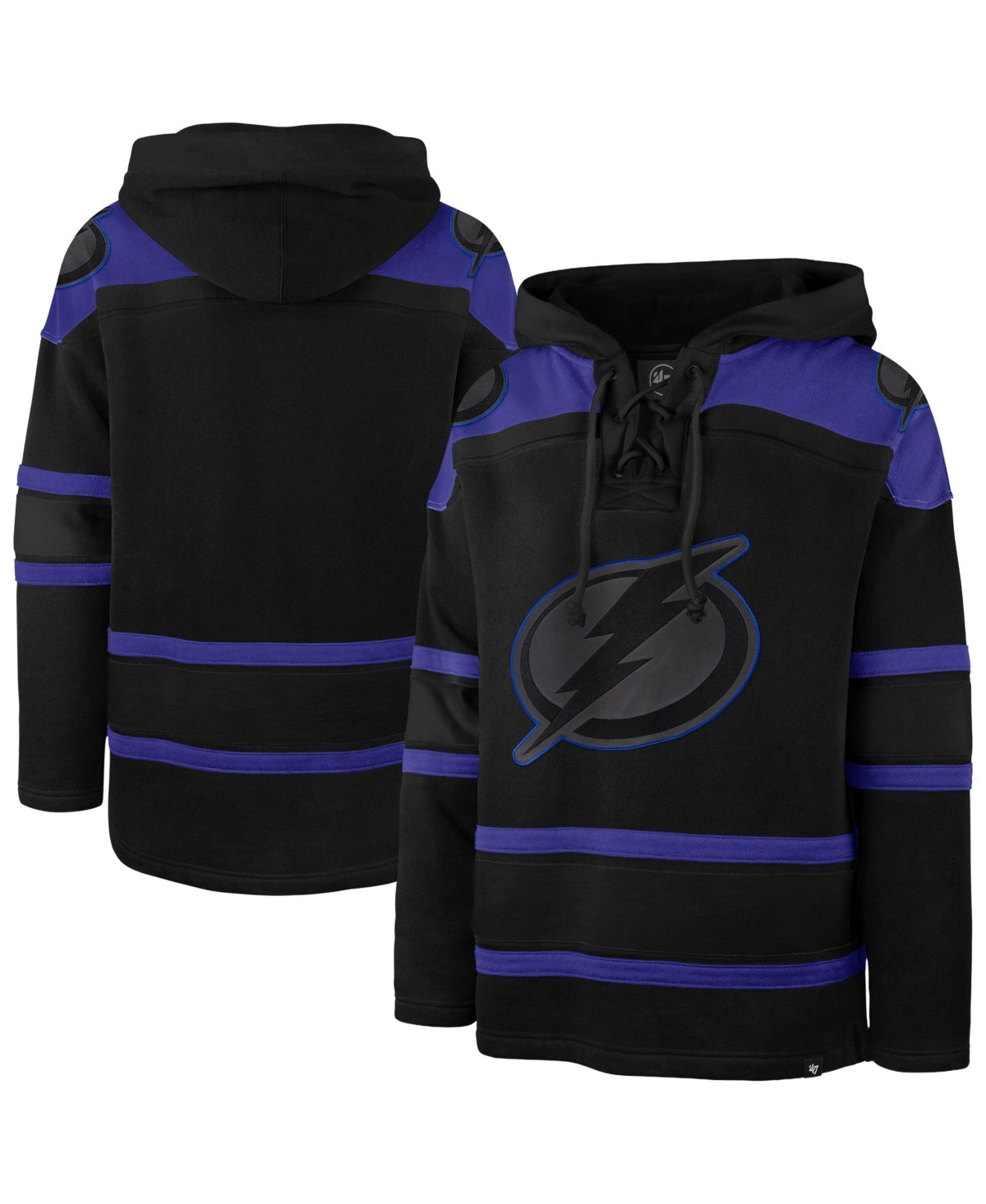 '47 Brand Men's Black Tampa Bay Lightning Fall Color Pop Lacer Hoodie - Black