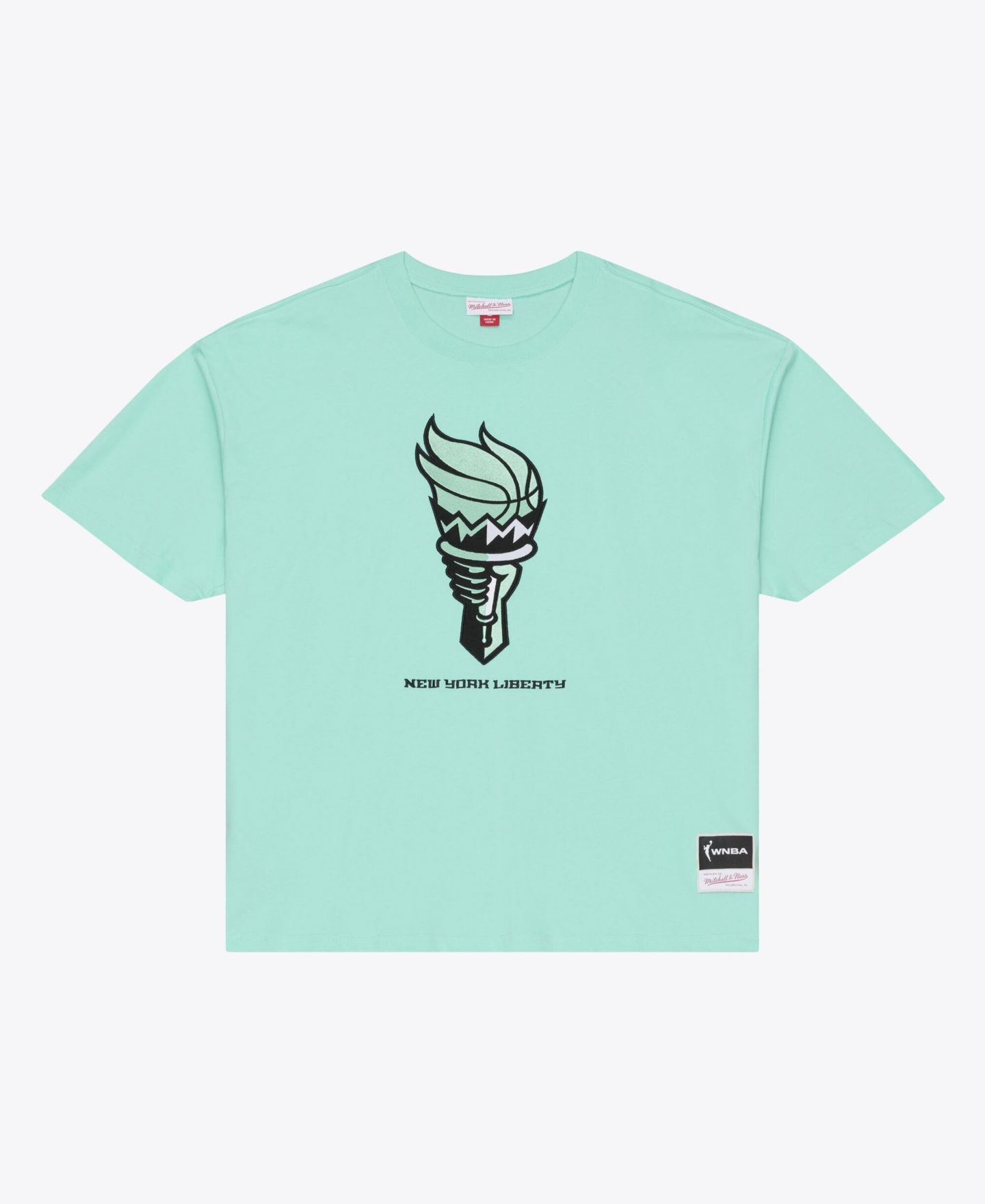 Мужская футболка Mitchell & Ness Mitchell Ness Mint New York Liberty Logo Boxy — фото 1