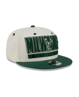 Big Boys' and Girls' Cream/Hunter Green Milwaukee Bucks Classic 9FIFTY Snapback Hat