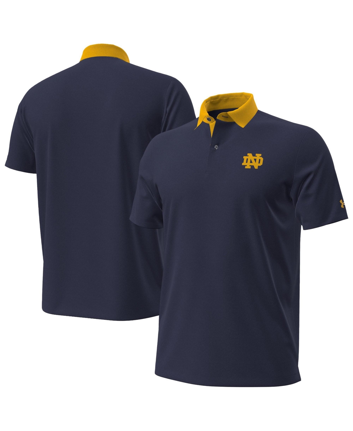 Under Armour Men's Navy Notre Dame Fighting Irish 2026 Sideline Playoff Novelty Polo Shirt - Navy