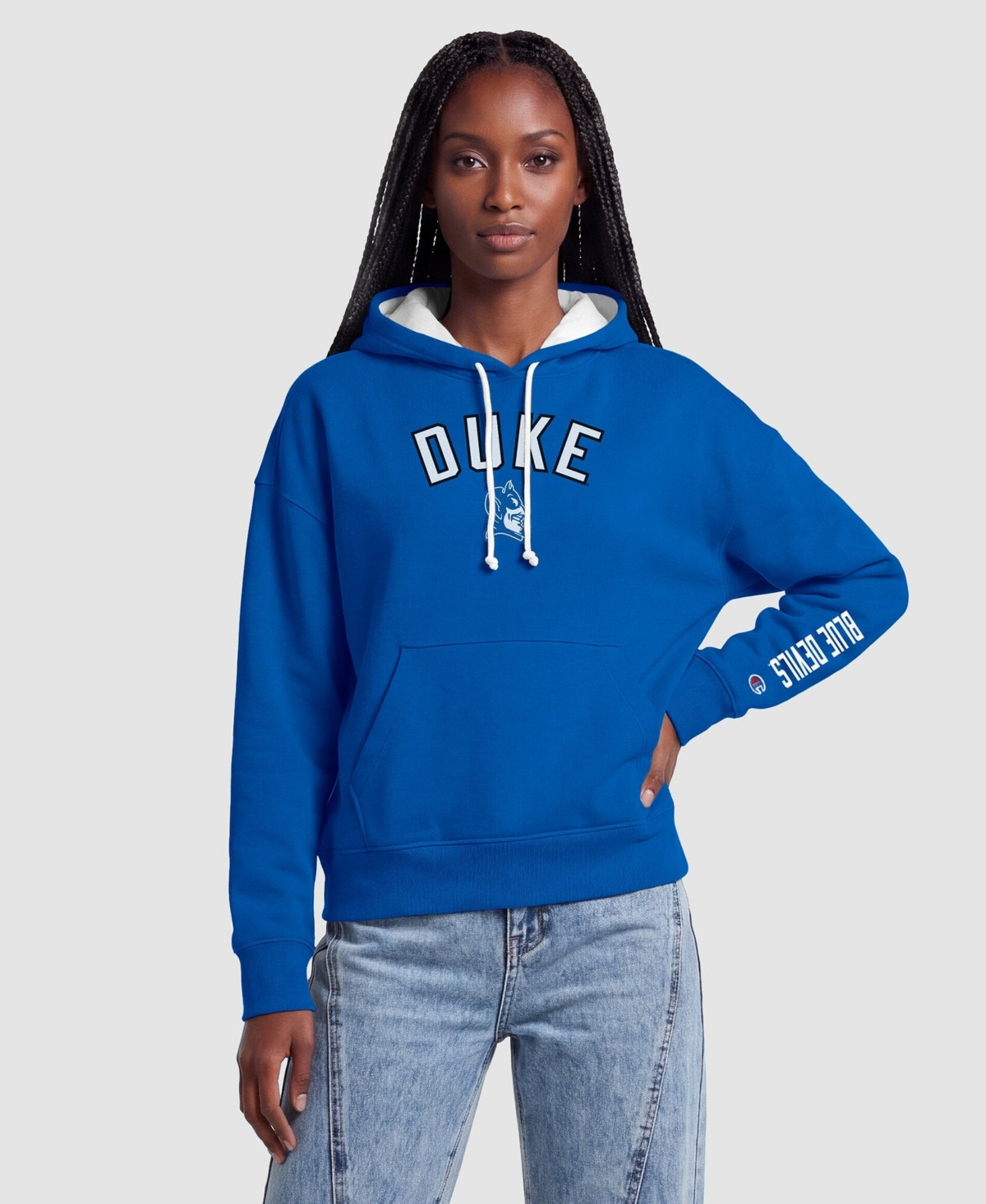 Champion Women's Royal Duke Blue Devils Fleece Hoodie - Royal, White