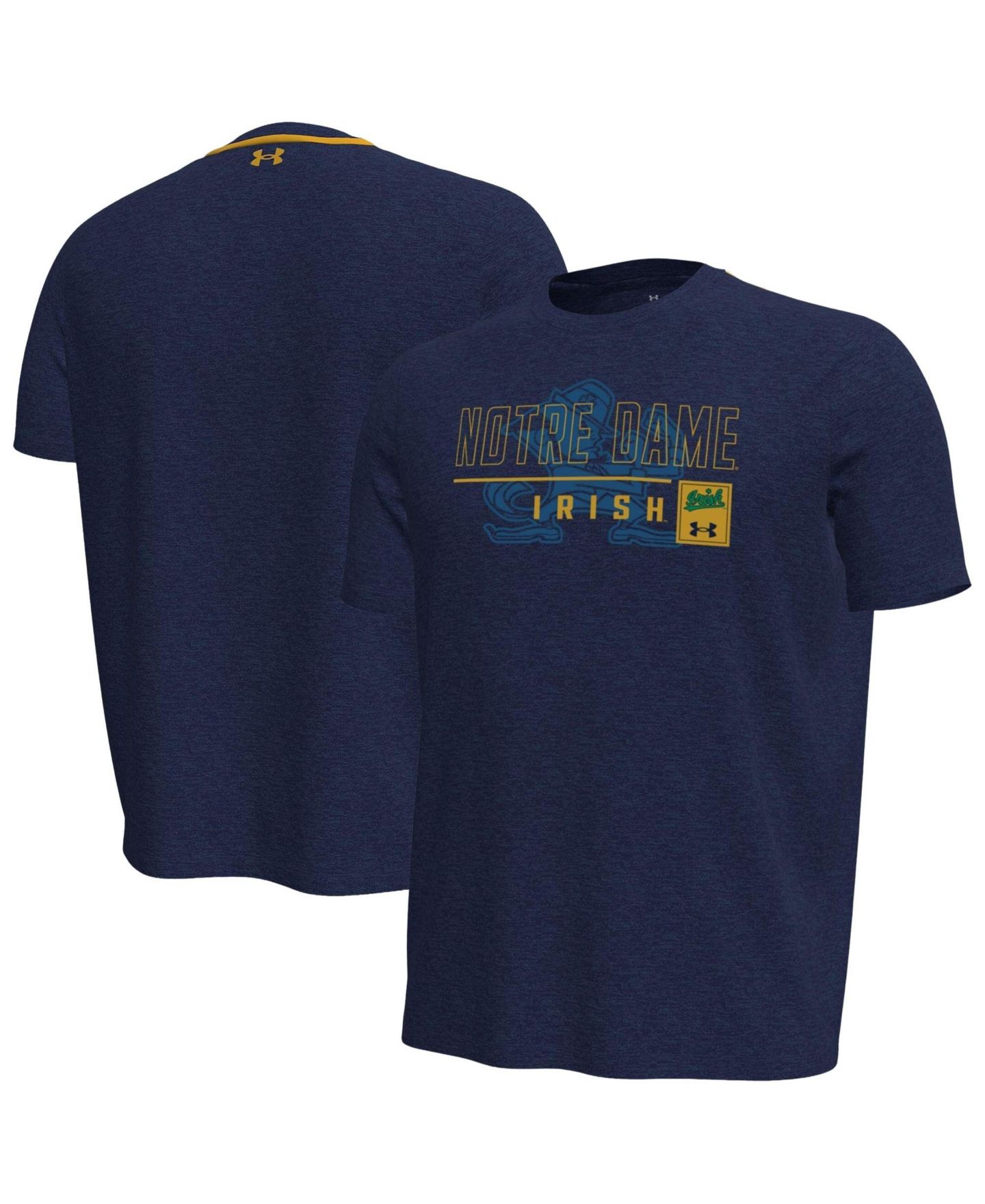 Мужская футболка Under Armour Navy Notre Dame Fighting Irish Gameday Motion Heavyweight — фото 1