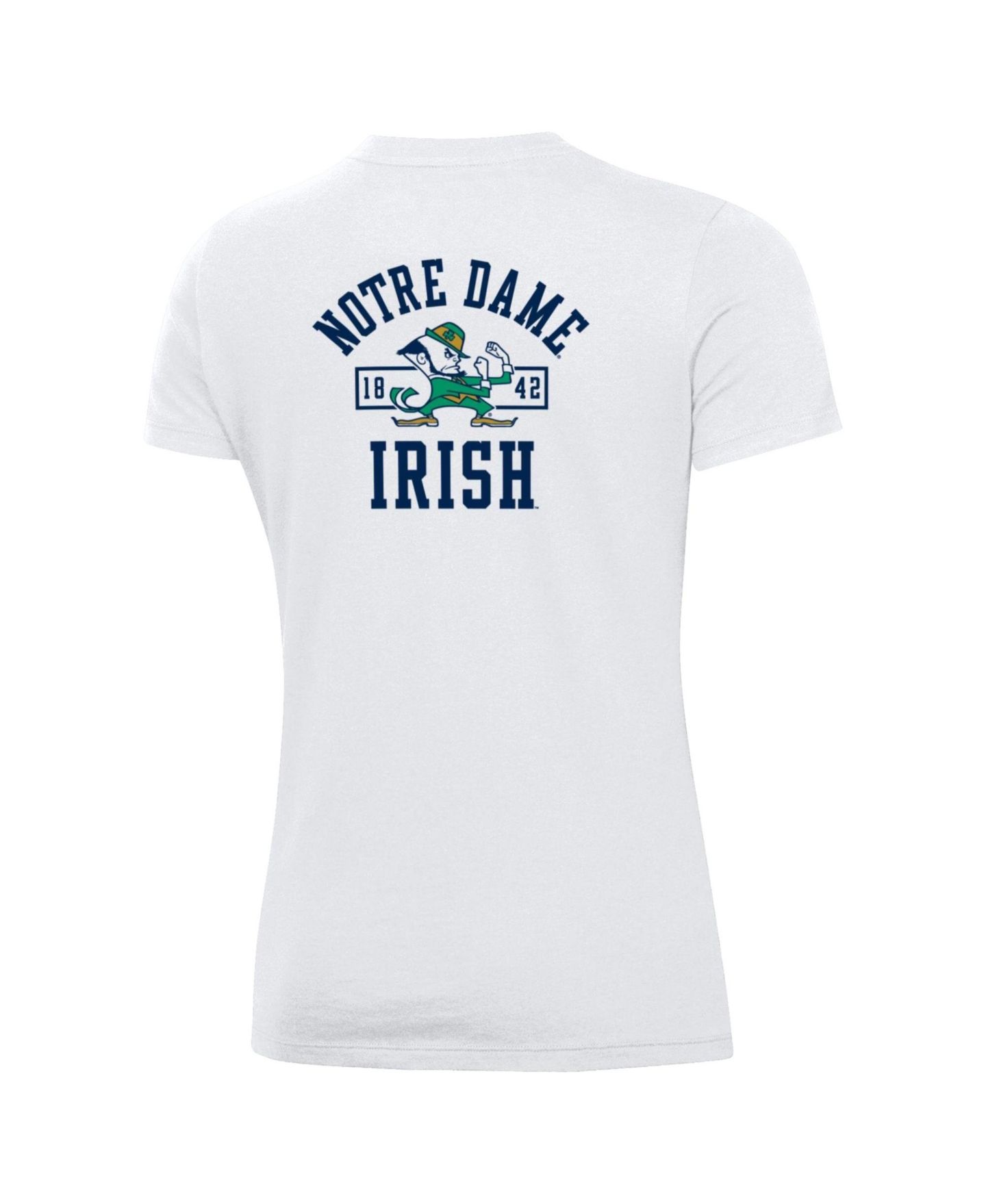 Женская футболка Under Armour White Notre Dame Fighting Irish Performance Cotton — фото 3