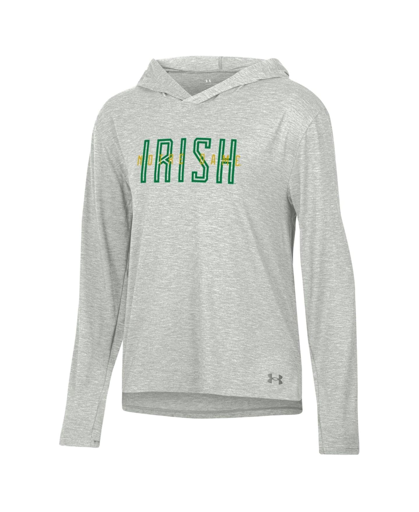 Женская футболка Under Armour Gray Notre Dame Fighting Irish Breezy Long-Sleeve Hooded — фото 2