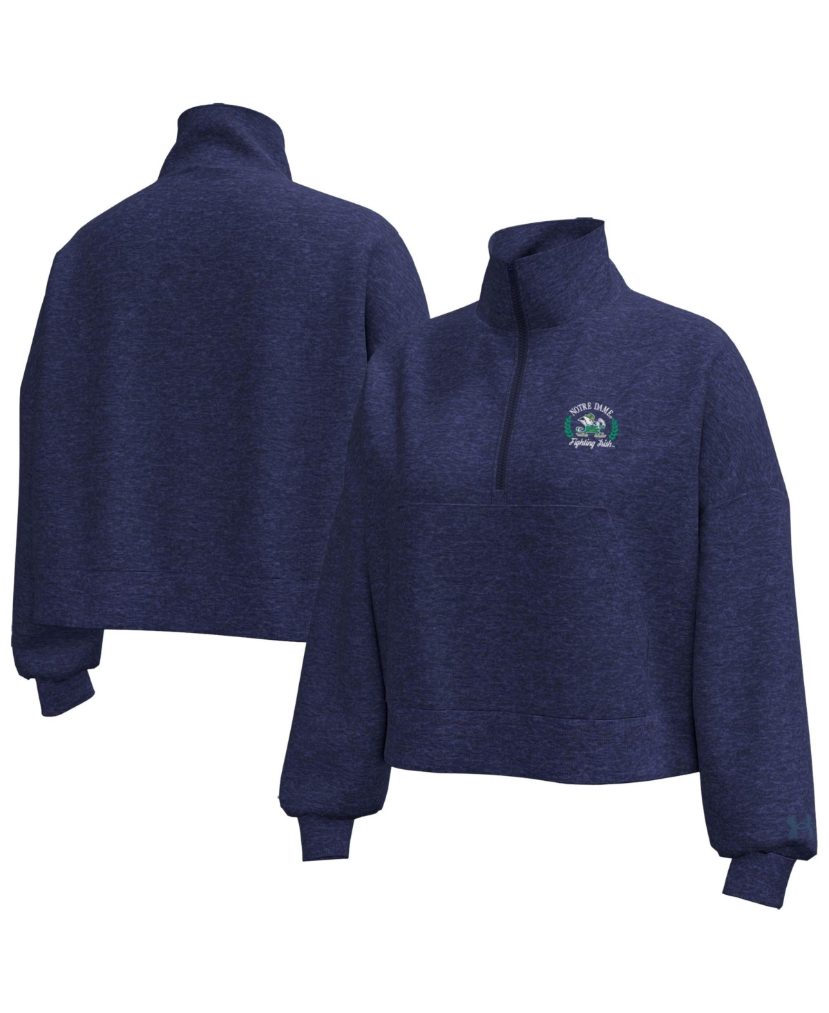 Under Armour Women's Heather Navy Notre Dame Fighting Irish Icon Fleece Half-Zip Jacket - Heather Navy
