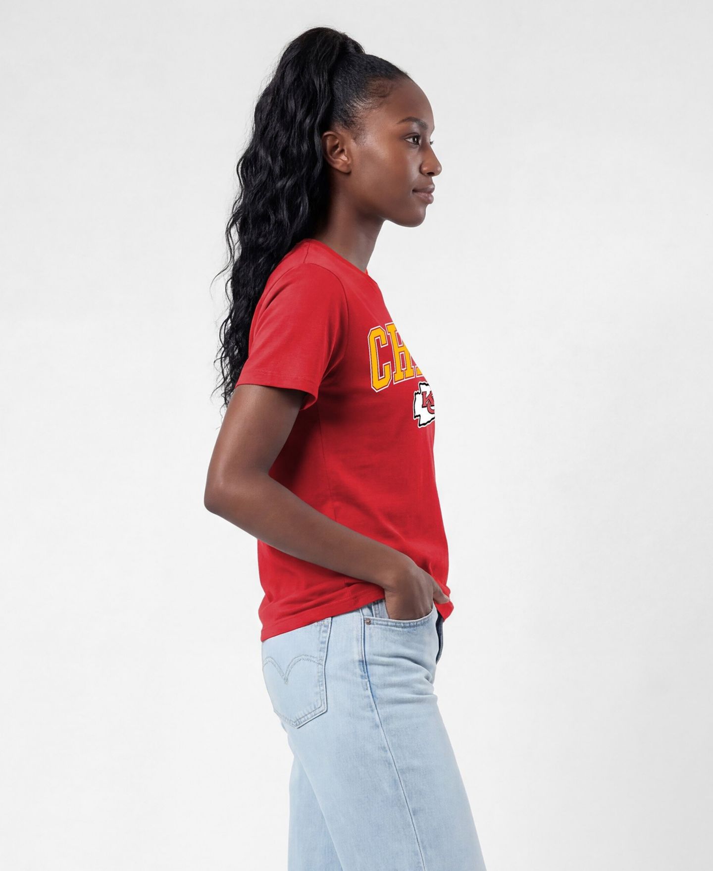 Женская футболка Champion Red Kansas City Chiefs Arched Over Logo — фото 4