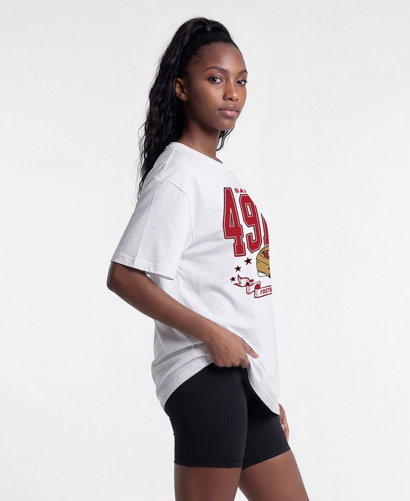 Женская футболка Champion White San Francisco 49ers Oversized — фото 4