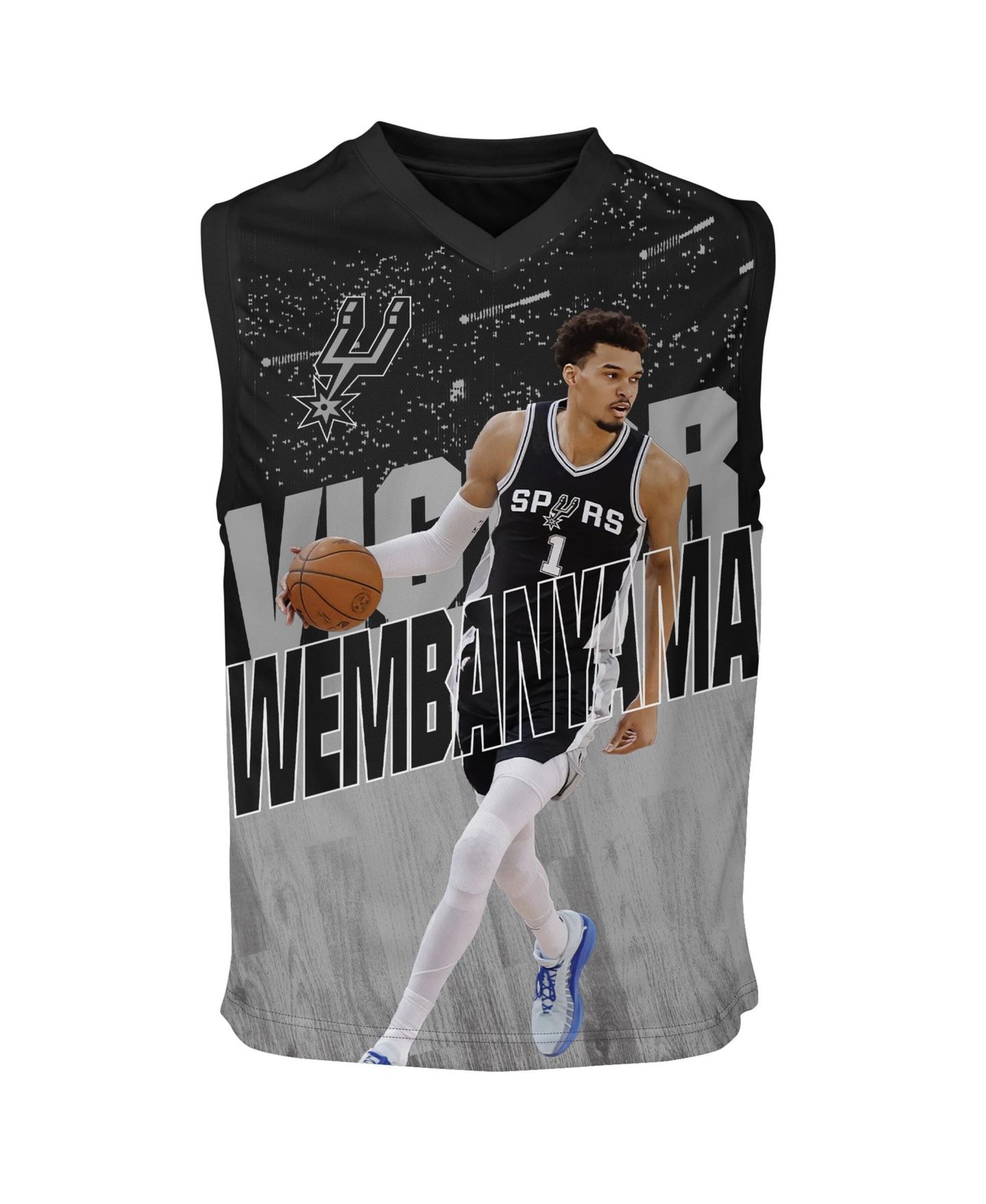 Детский топ Outerstuff Victor Wembanyama Black San Antonio Spurs Icon Play Jersey — фото 2