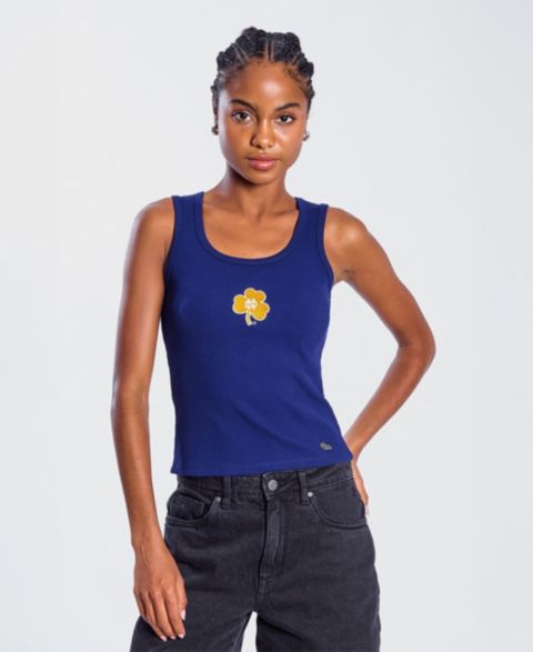 Женский топ Hype And Vice Navy Notre Dame Fighting Irish Primary Logo Ribbed