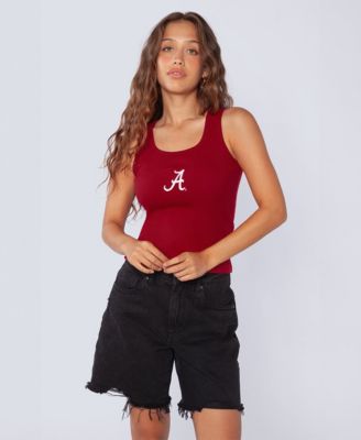 Women's Crimson Alabama Crimson Tide Primary Logo Ribbed Tank Top