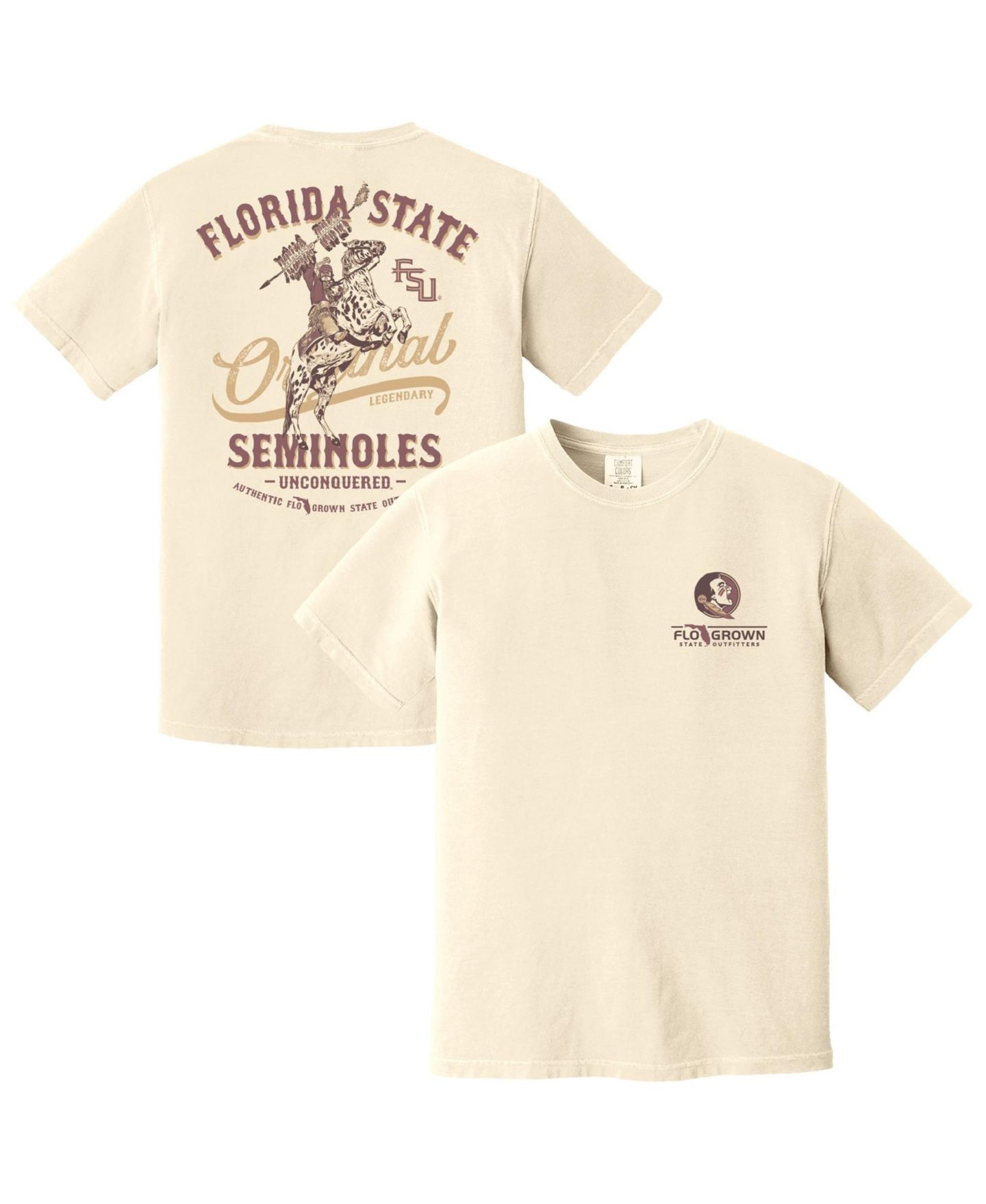 Мужская футболка FLoGrown Cream Florida State Seminoles Vintage Mascot — фото 1