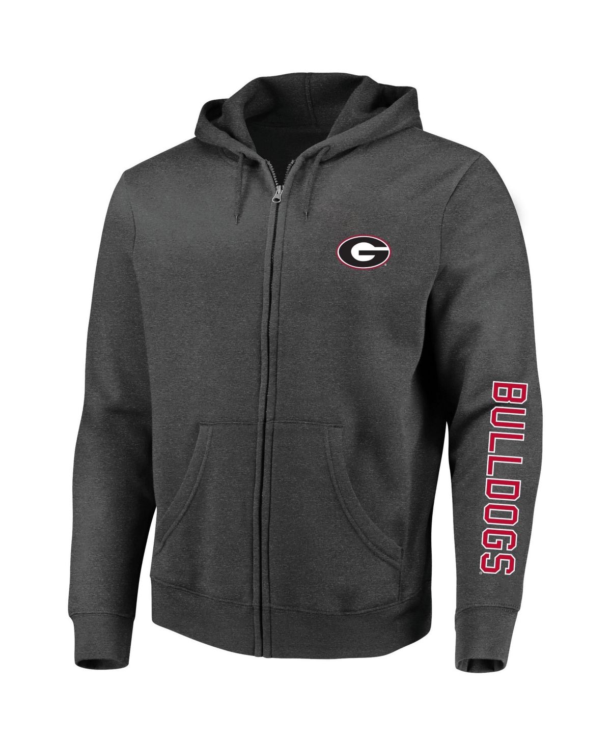 Profile Men's Heather Charcoal Georgia Bulldogs Big Tall Full-Zip Hoodie - Heather Charcoal