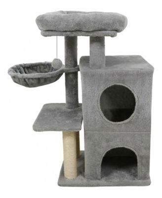 33.5 Inch Cat Tree with Two Tier Condo and Sisal Scratching Posts
