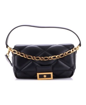 Medium La Medusa Flap Shoulder Bag Padded Quilted Leather