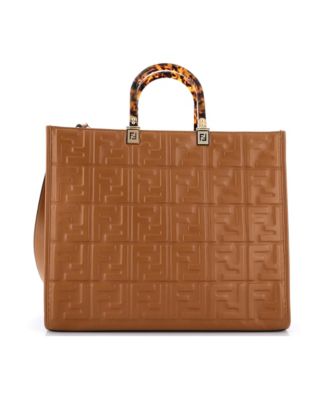Medium Sunshine Shopper Tote Zucca Embossed Leather