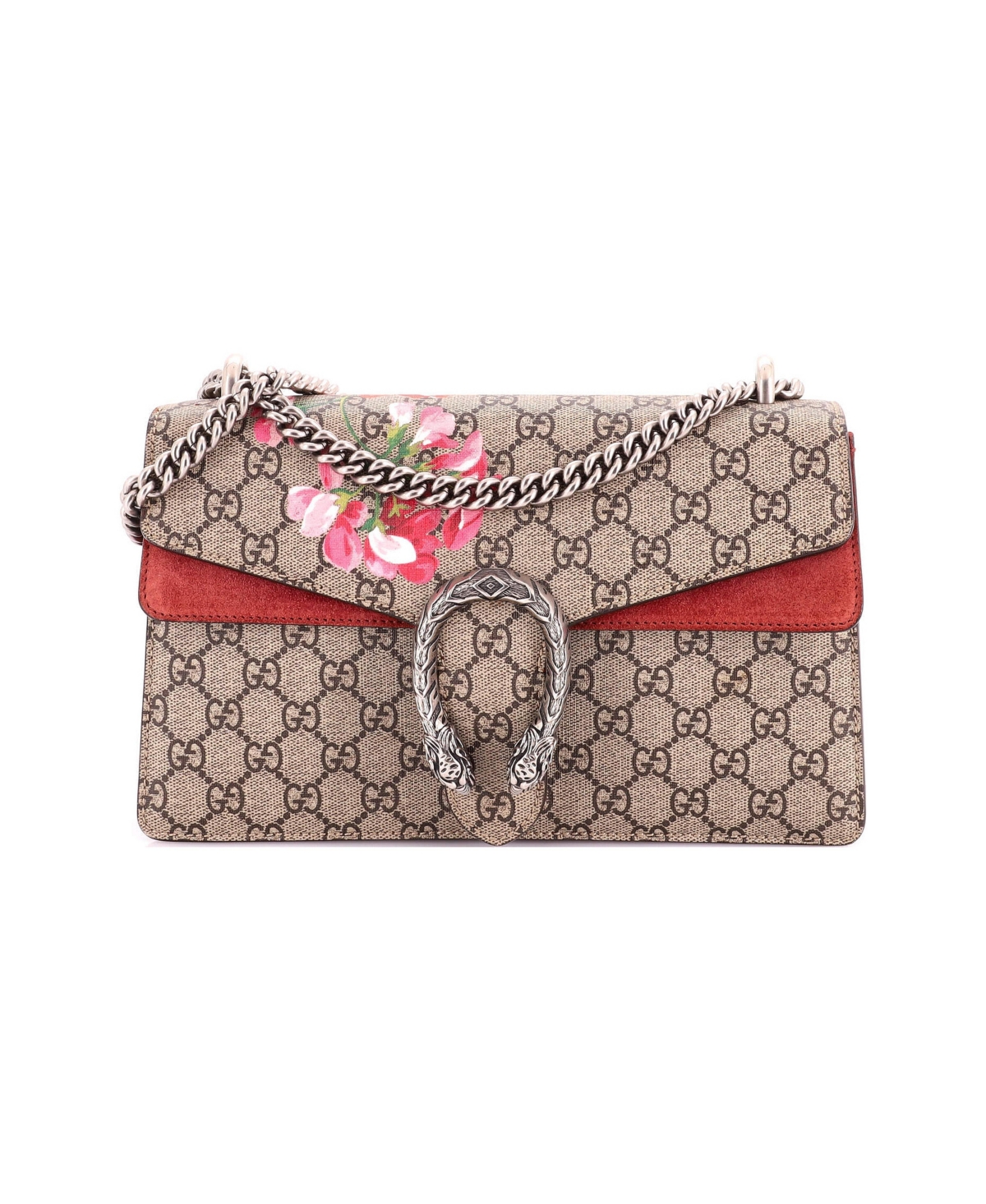 Pre-Owned Gucci Small Dionysus Bag Blooms Print Gg Coated Canvas - Brown