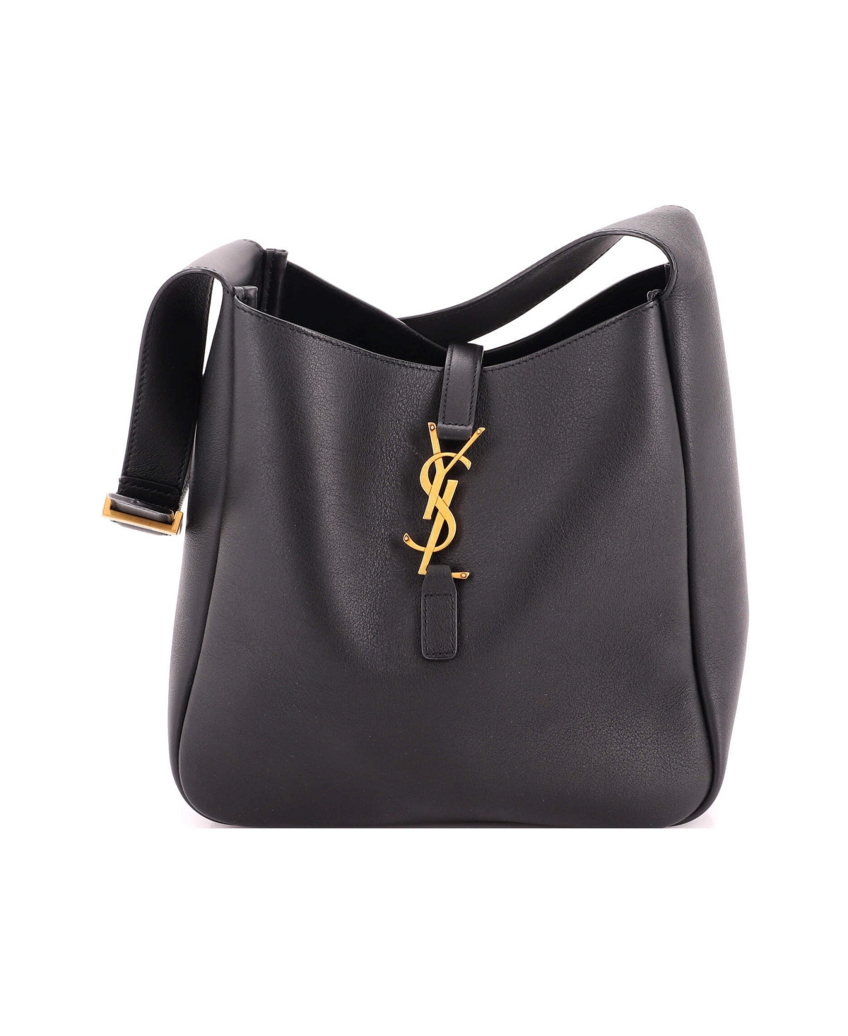 Pre-Owned Saint Laurent Small Le 5 a 7 Supple Hobo Leather - Black