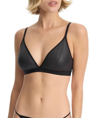 Women's Late Night Faux Leather Triangle Bralette