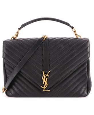 Large Classic Monogram College Bag Matelasse Chevron Leather