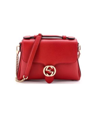 Small Interlocking Top Handle Bag Leather