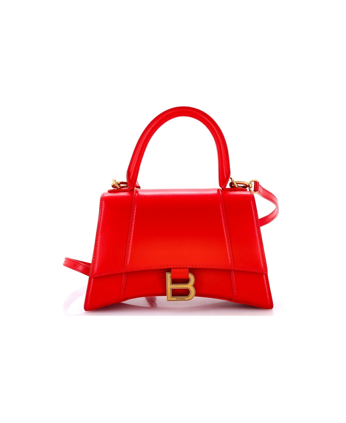 Pre-Owned Balenciaga Small Hourglass Top Handle Bag Leather - Red