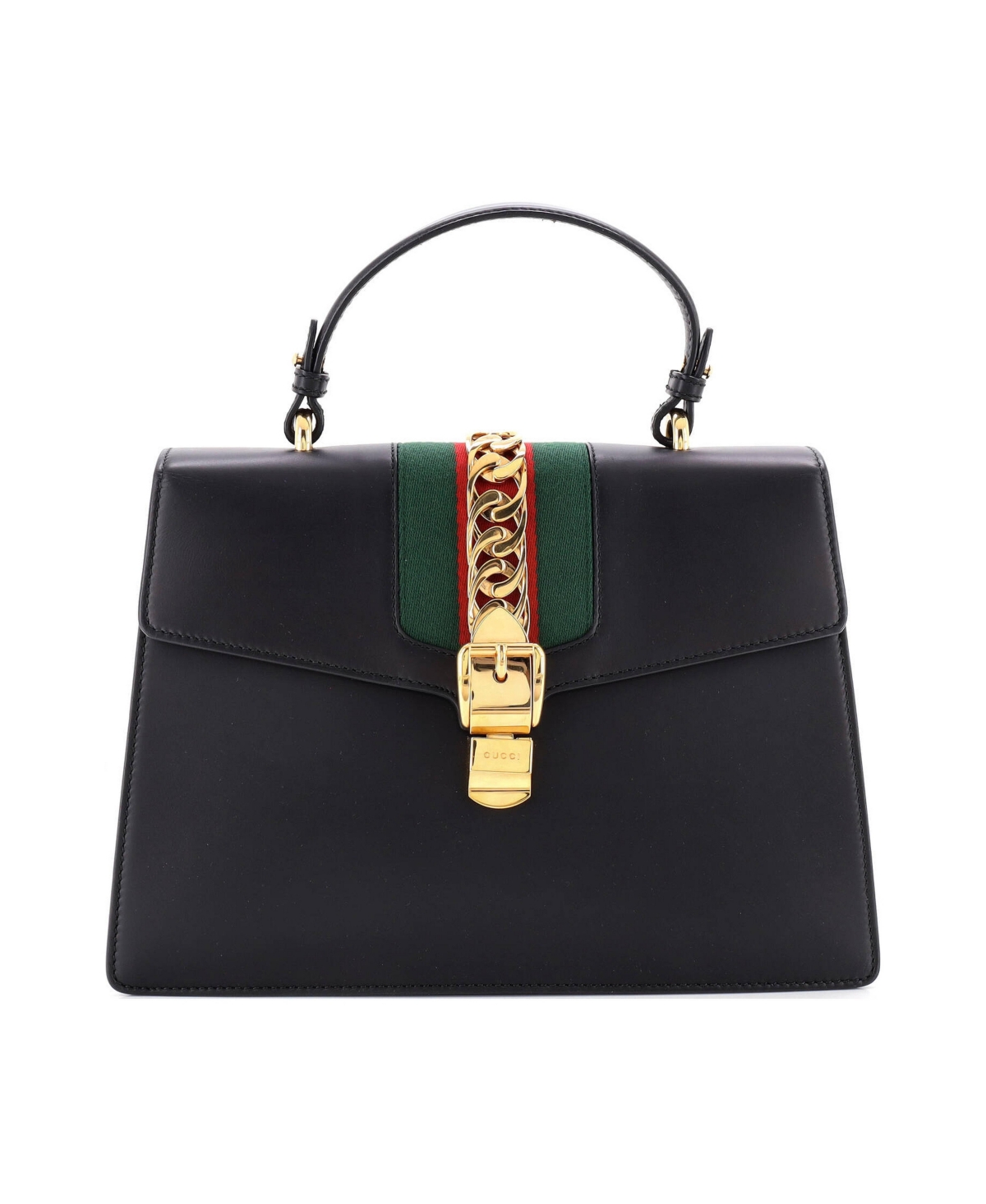 Pre-Owned Gucci Medium Sylvie Top Handle Bag Leather - Black