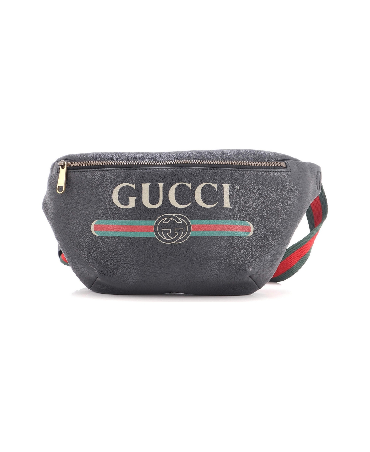 Pre-Owned Gucci Medium Logo Belt Bag Printed Leather - Black