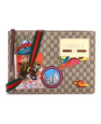 Courrier Messenger Bag GG Coated Canvas with Applique