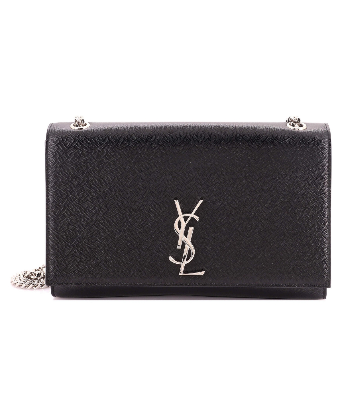 Pre-Owned Saint Laurent Large Classic Monogram Crossbody Bag Grainy Leather - Black